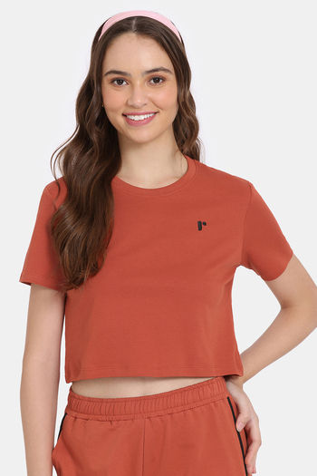 Buy Rosaline Crop Length Loungewear Top - Burnt Ochre